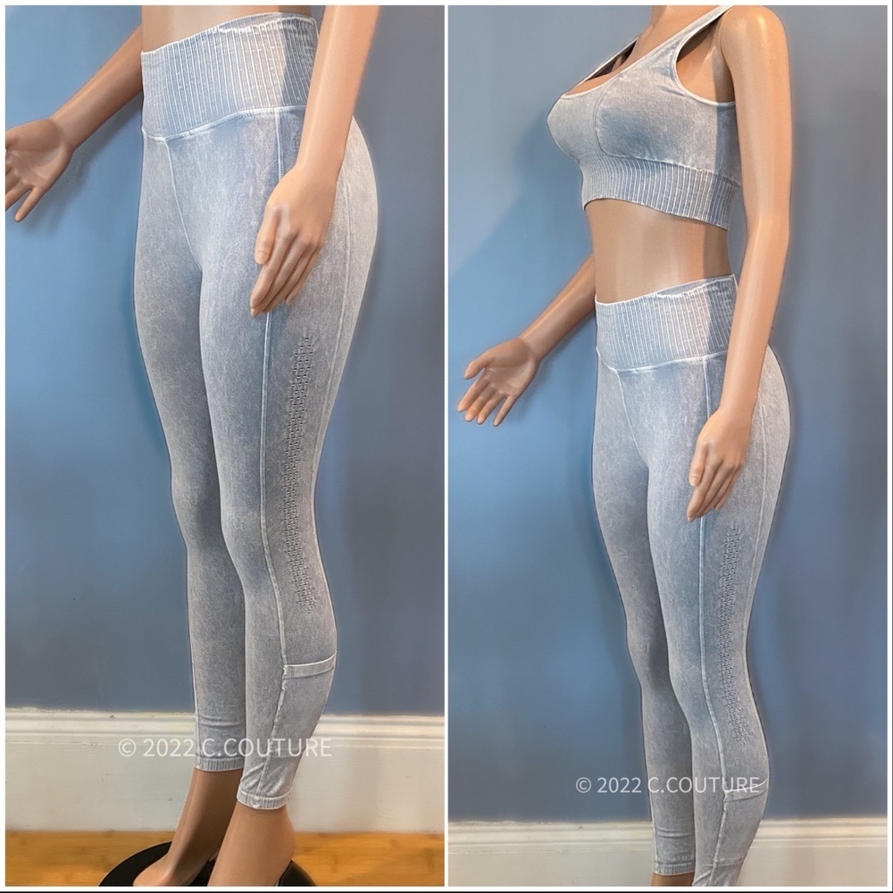 NEW FREE PEOPLE High-Rise 7/8 Good Karma 2-Pocket Leggings and Karma bra $136 - Picture 6 of 16
